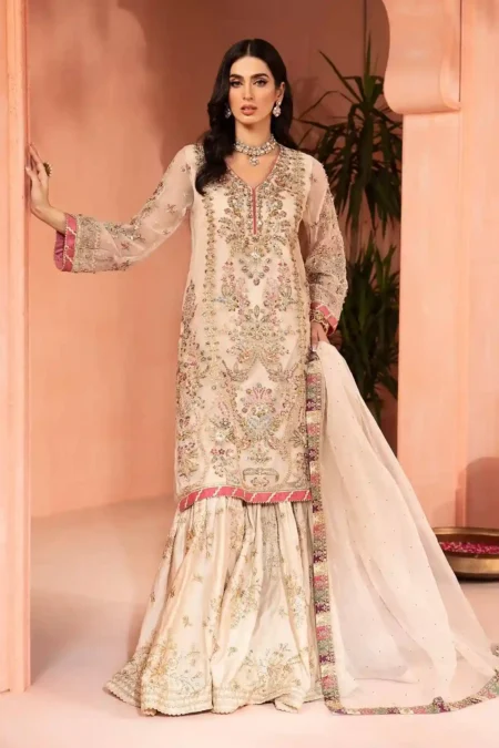 Maria B 3 Piece Embellished Organza Suit | SF-PF24-05