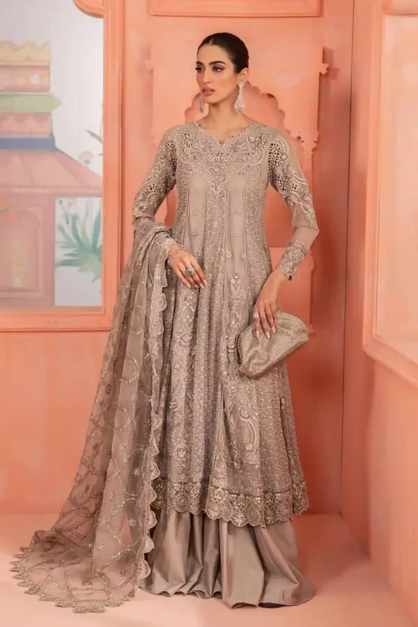 Maria B 3 Piece Embroidered Net Suit | SF-PF24-03