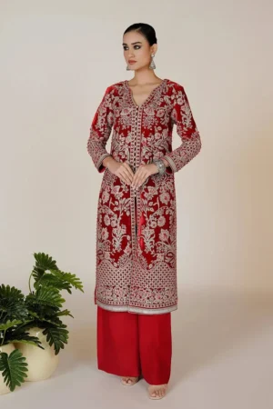 Rafael Red Coat By Rizwan Beyg Shahaana