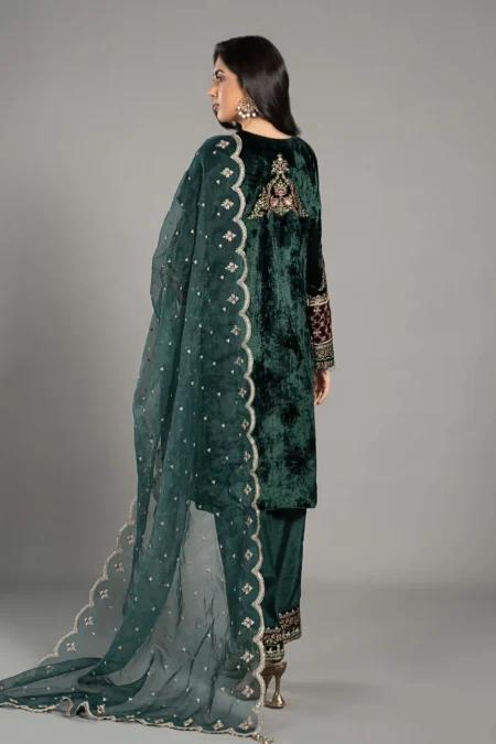 Maria B Embroidered Velvet Suit | SF-W24-81