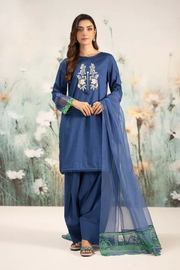 Maria B Self Jacquard Lawn Suit | DW-EF25-15