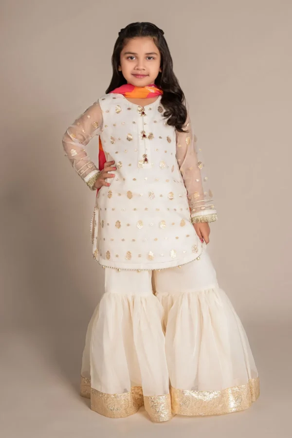 Maria B Kids Embroidered Organza Lurex Suit | MKS-EF25-20