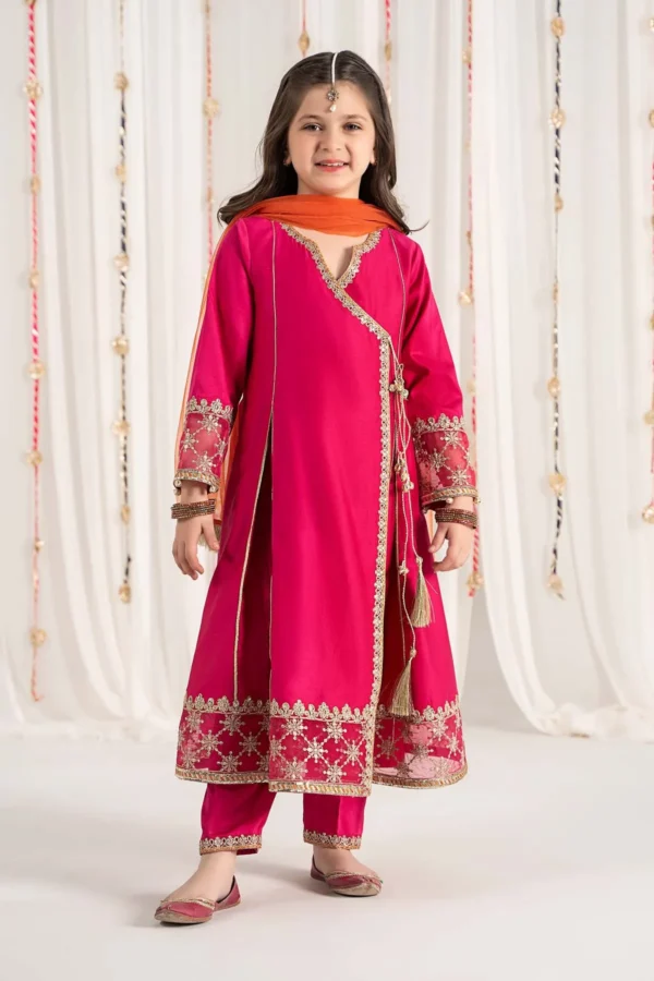 Maria B Kids Embroidered Cotton Satin Suit | MKS-EF25-41