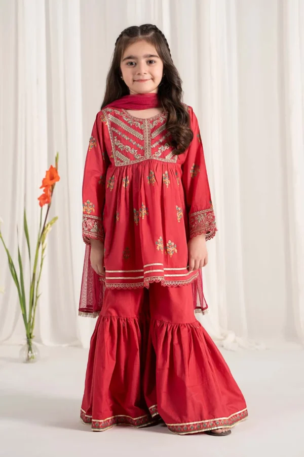 Maria B Kids Embroidered Lawn Suit | MKD-EF25-15