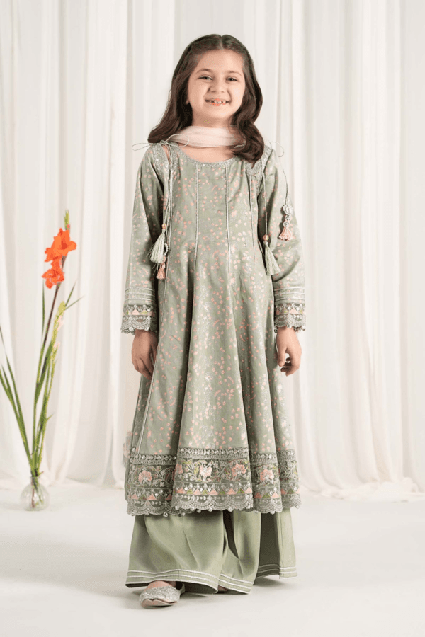 Maria B Kids Embroidered Cotton Satin Suit | MKS-EF25-08