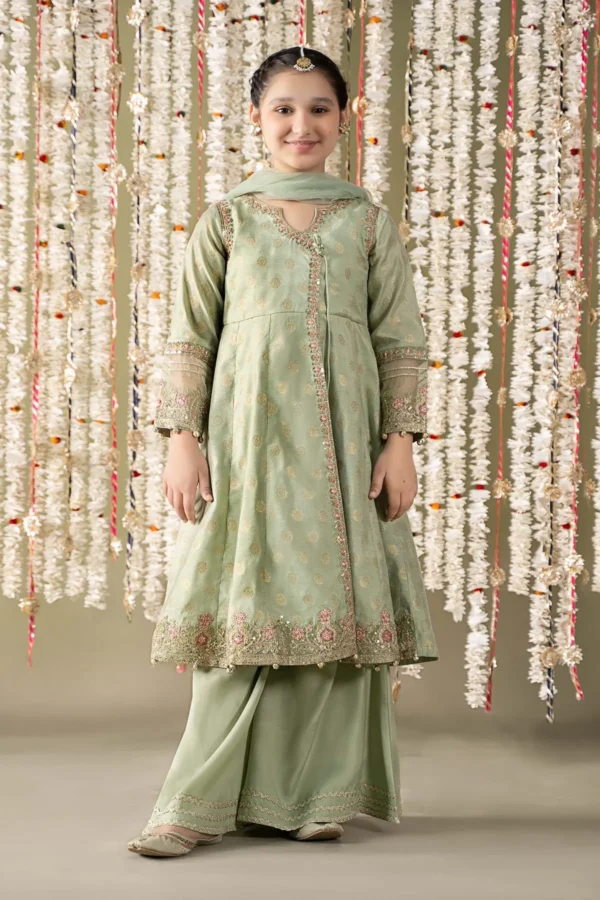 Maria B Kids Embroidered Cotton Lurex Suit | MKS-EF25-12