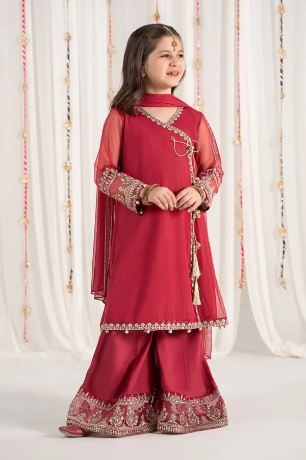 Maria B Kids Embroidered Polyester Net Suit | MKS-EF25-43