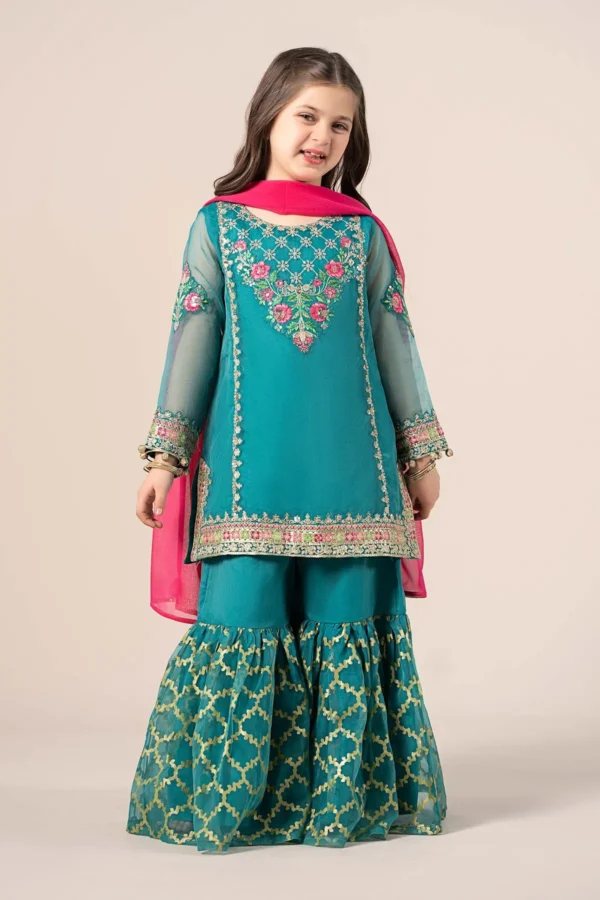 Maria B Kids Embroidered Organza Suit | MKS-EF25-16