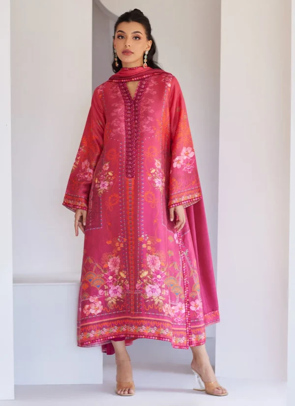 Farah Talib Aziz Tara Eid Luxe 25 - Alira Crimson Shirt And Dupatta