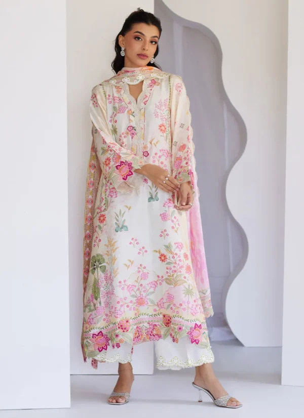 Farah Talib Aziz Tara Eid Luxe 25 - Faye Ivory Shirt And Dupatta