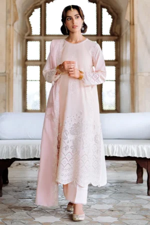 Cross Stitch Eid Lawn 25 - Peach Blush