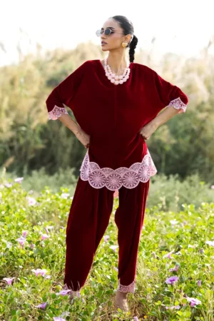 Zainab Chottani Zahra Winter Edit - Red Velvet