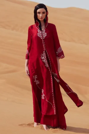 Zainab Salman Silk Solids 26 - Ruby Red